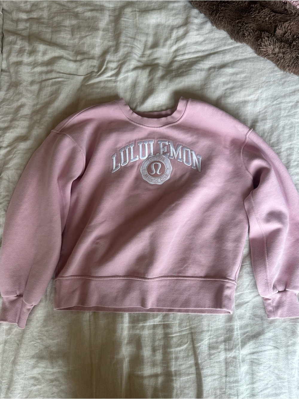 lululemon athletica Pink Crewneck Sweatshirt with White Logo
